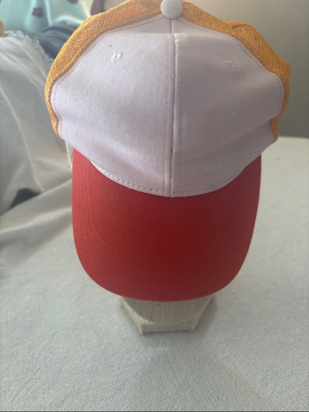 Rodan + Fields Tricolor Mesh Baseball Cap - White, Red, Yellow